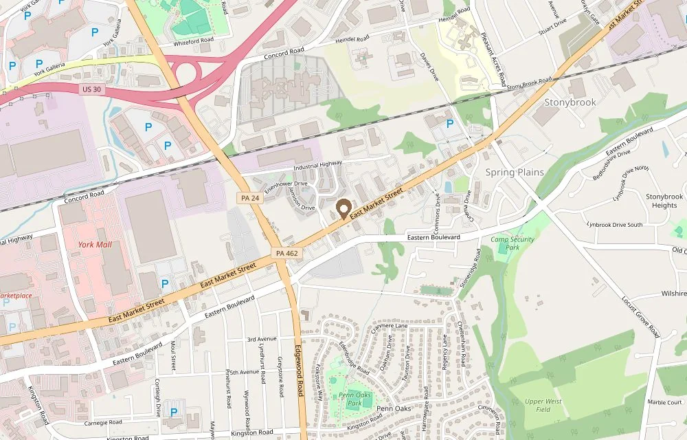 Map showing Shortino's Salon & Spa at 3429 E Market St, York, PA 17402
