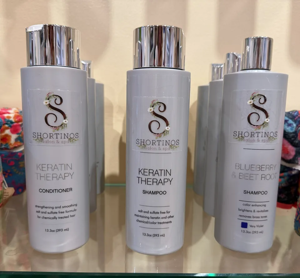 Shortino's private-label shampoo bottles