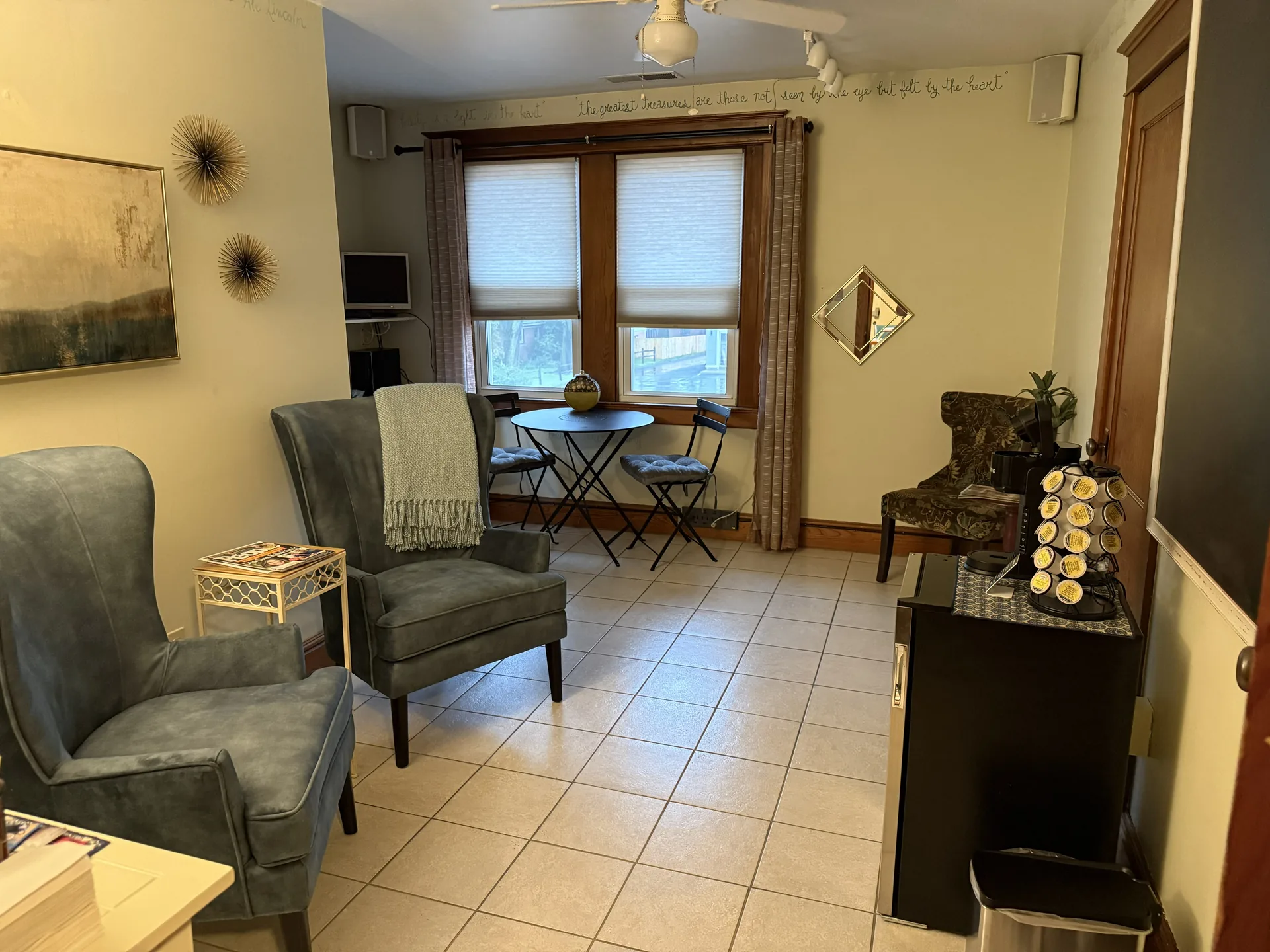 Spa waiting room at Shortino's Salon & Spa in York, PA